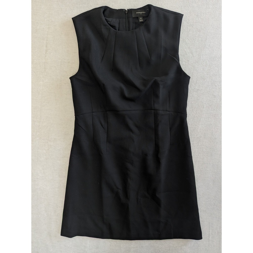 Black Sheath Dress Womens 12 Sleeveless Knee Length Career Banana Republic